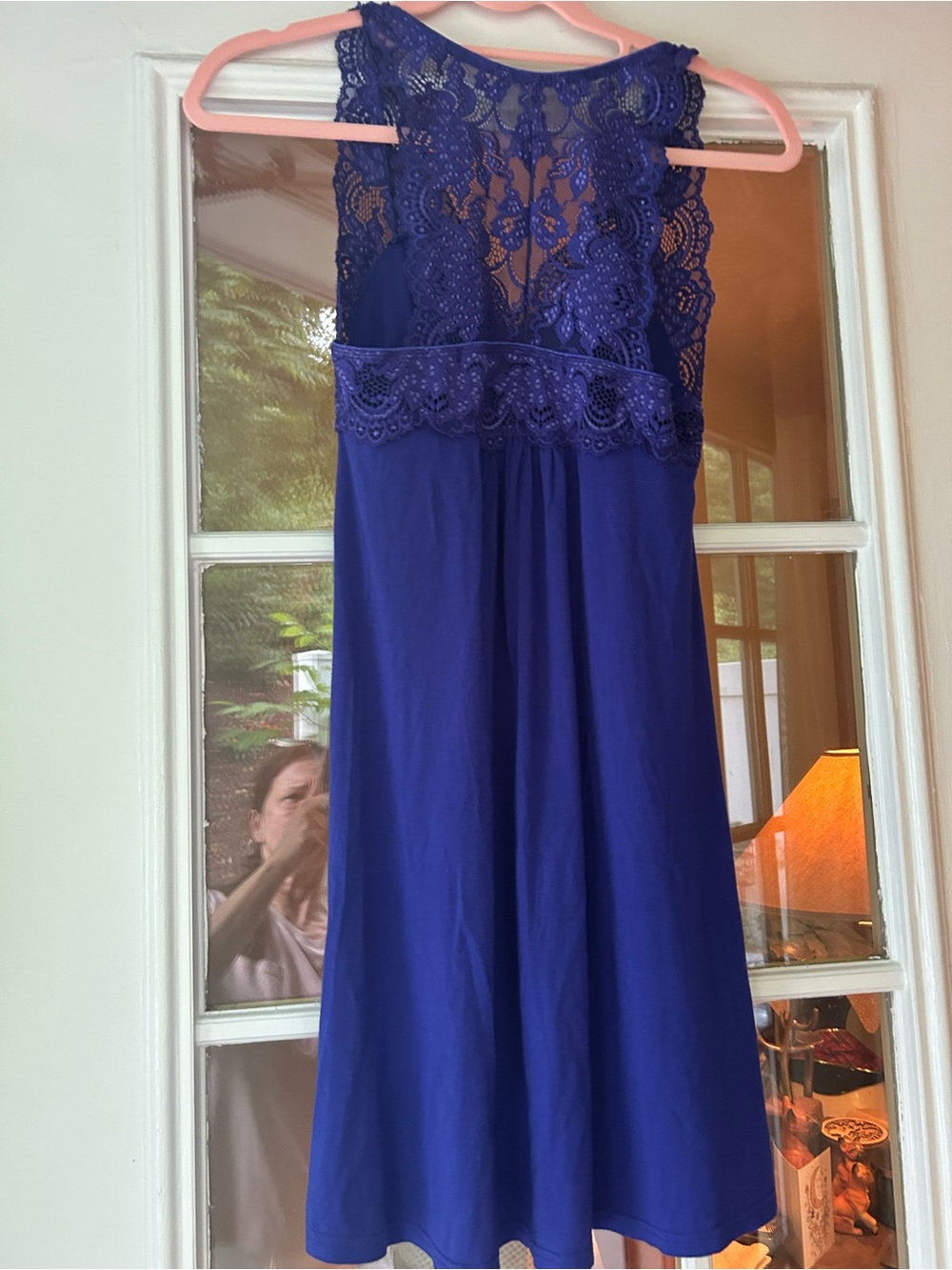 Fleur’t belle époque lace chemise slip dress royal blue Small. - Picture 4 of 6